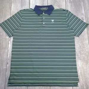 Peter Millar Mens Striped Stretch Performance Polo Size XL Summer Comfort Top